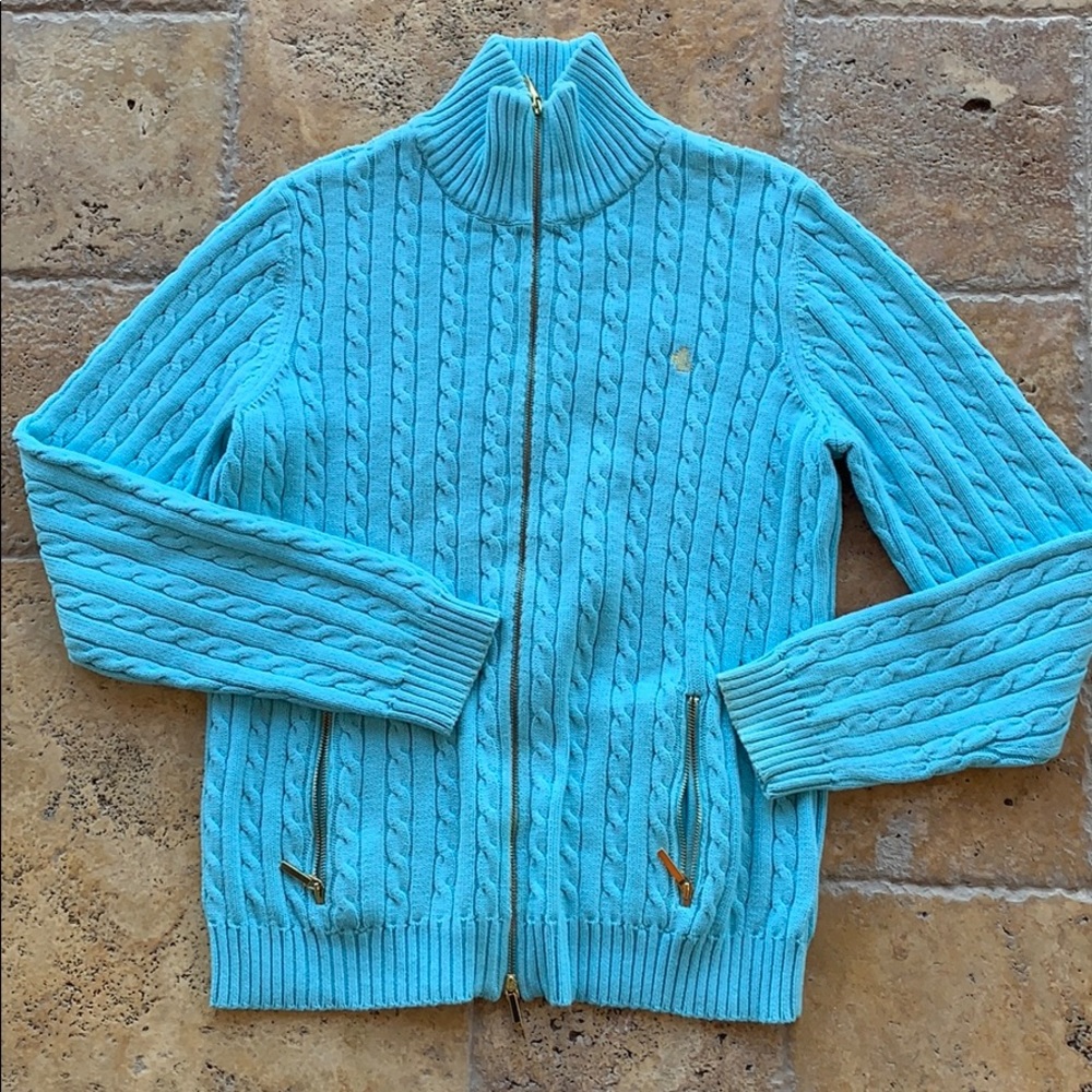 Turquoise zippered sweater